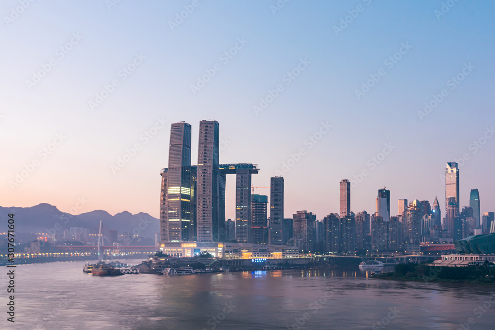 Night Scenery of Chaotianmen Wharf, Chongqing, China Night Scenery of Chaotianmen Wharf, Chongqing, China