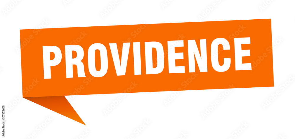 Providence sticker. Orange Providence signpost pointer sign Providence sticker. Orange Providence signpost pointer sign