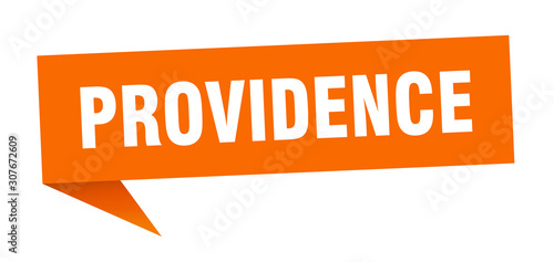 Providence sticker. Orange Providence signpost pointer sign