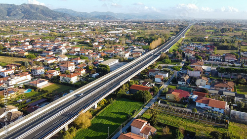Aerial view of Interstate in Italy