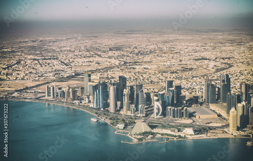 Aerial view of Doha, Qatar © jovannig