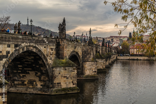 Prague, Czech Republic: view of Charles Bridge