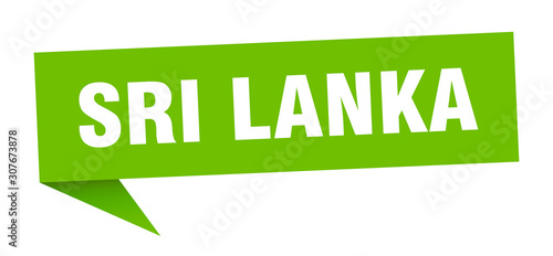 Sri Lanka sticker. Green Sri Lanka signpost pointer sign