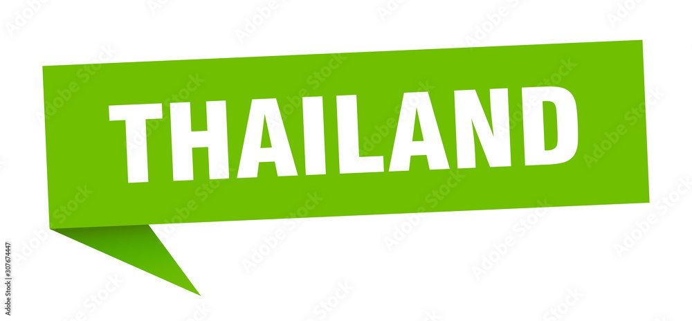 Thailand sticker. Green Thailand signpost pointer sign Thailand sticker. Green Thailand signpost pointer sign