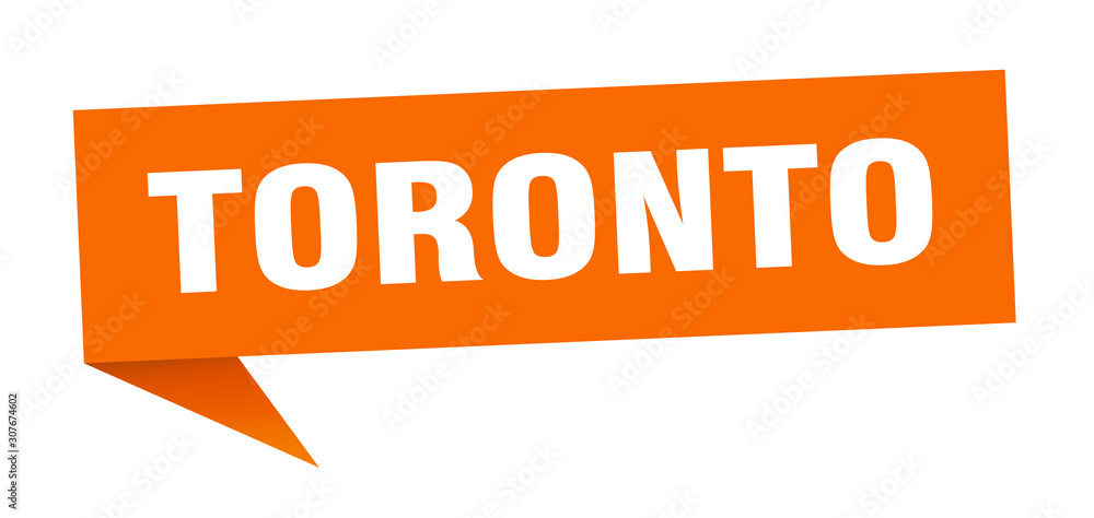 Toronto sticker. Orange Toronto signpost pointer sign Toronto sticker. Orange Toronto signpost pointer sign