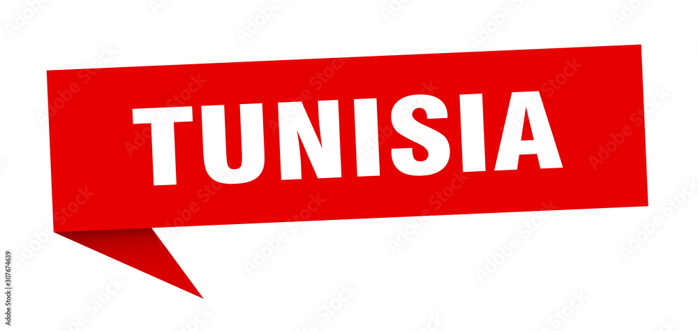 Tunisia sticker. Red Tunisia signpost pointer sign Tunisia sticker. Red Tunisia signpost pointer sign