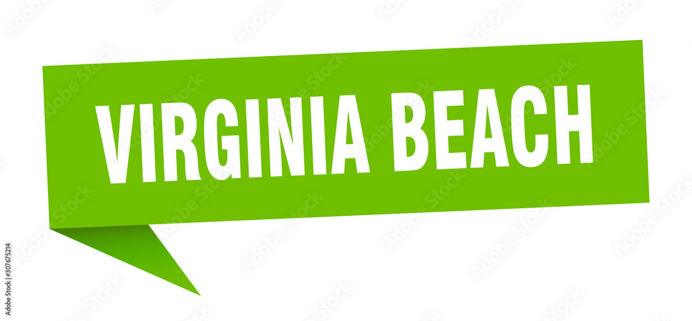 Virginia Beach sticker. Green Virginia Beach signpost pointer sign