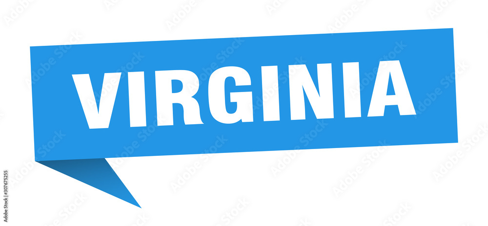 Virginia sticker. Blue Virginia signpost pointer sign Virginia sticker. Blue Virginia signpost pointer sign