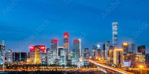 Night view of CBD skyline in Beijing, China © Govan