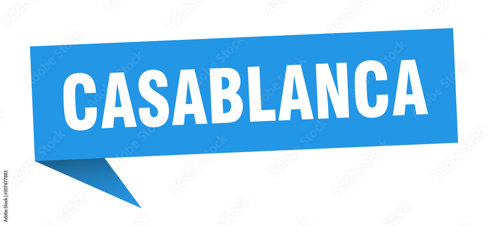 Casablanca sticker. Blue Casablanca signpost pointer sign