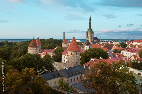 The Aerial View of Tallinn Old Town, Estonia