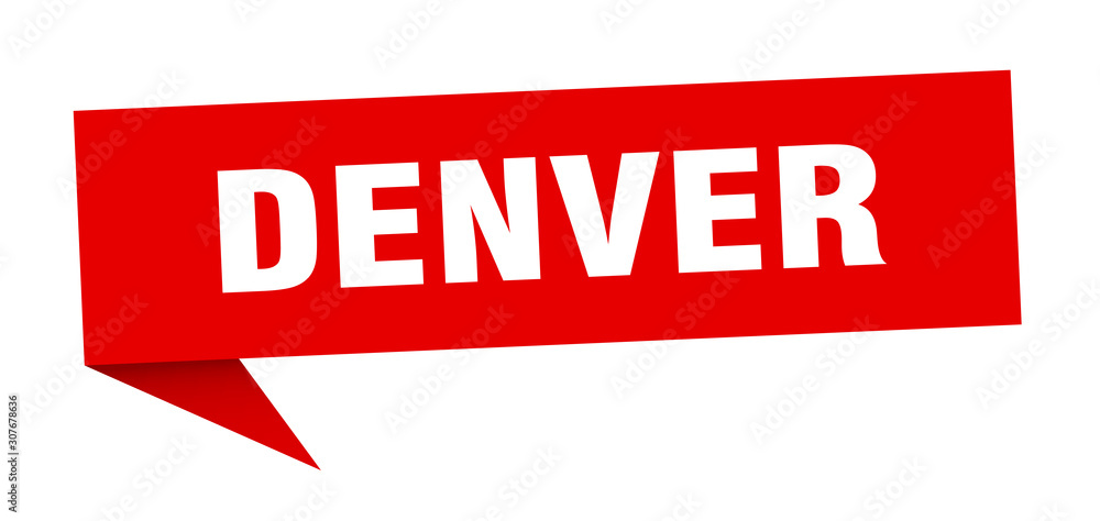 Denver sticker. Red Denver signpost pointer sign Denver sticker. Red Denver signpost pointer sign