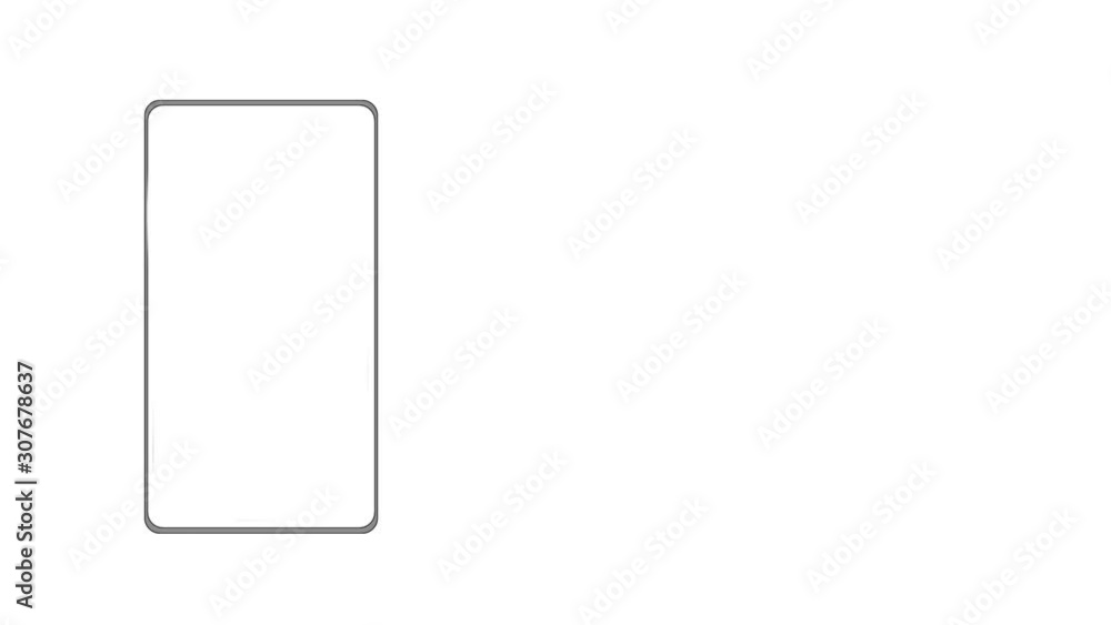 Self drawing of mobile cell phone, smartphone. Sketch, doodle. White background. Copy space. Self drawing of mobile cell phone, smartphone. Sketch, doodle. White background. Copy space.