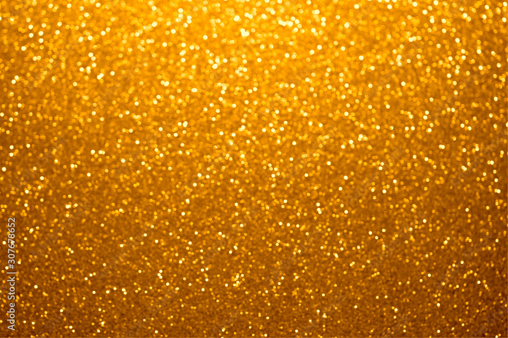 Festive golden bokeh background with sparkling glitter