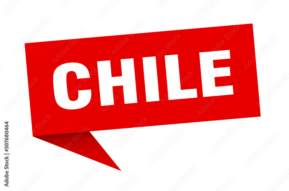 Chile sticker. Red Chile signpost pointer sign Chile sticker. Red Chile signpost pointer sign