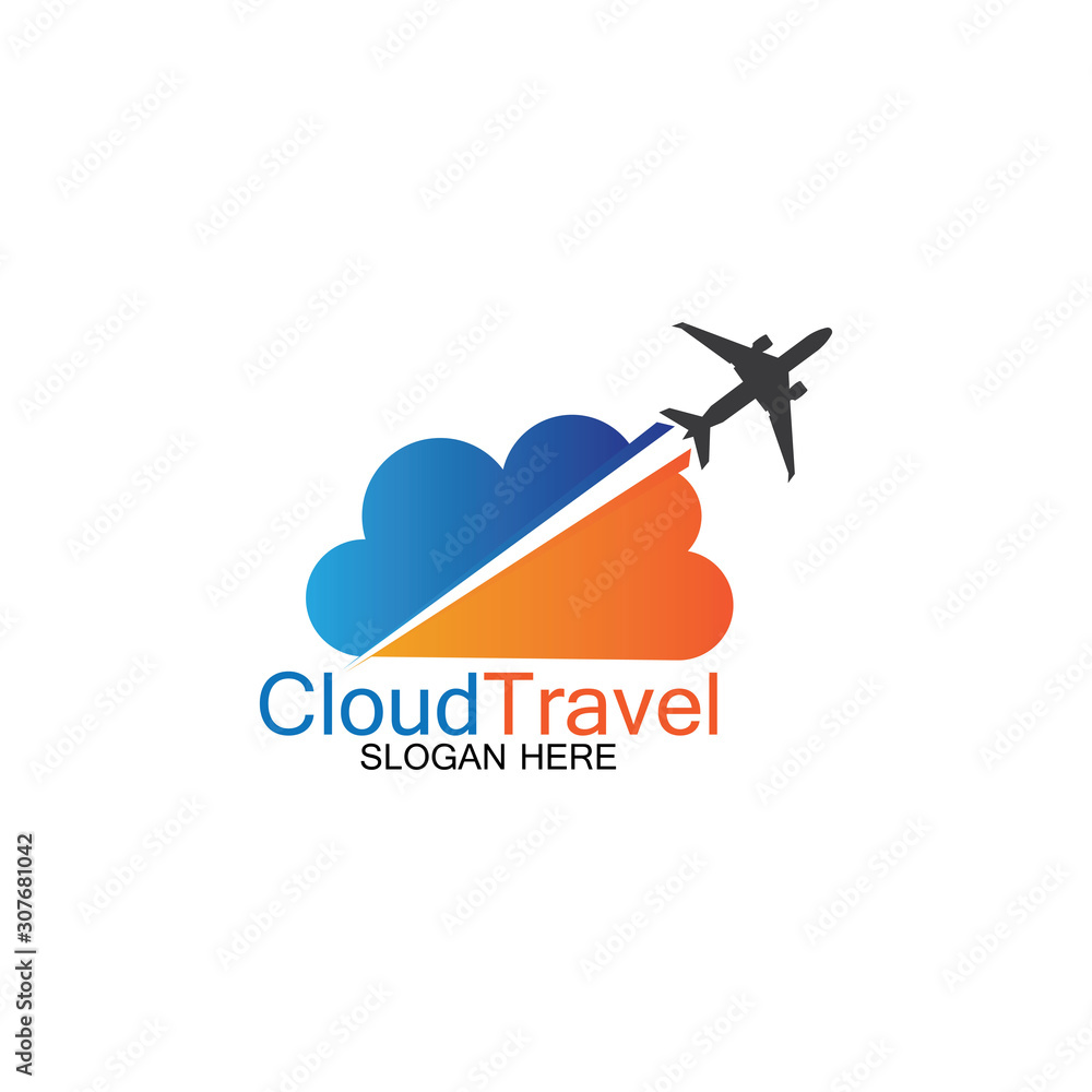 Cloud Travel logo icon design template-vector