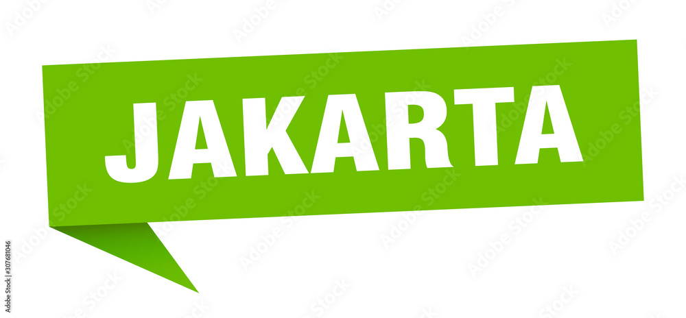 Jakarta sticker. Green Jakarta signpost pointer sign Jakarta sticker. Green Jakarta signpost pointer sign