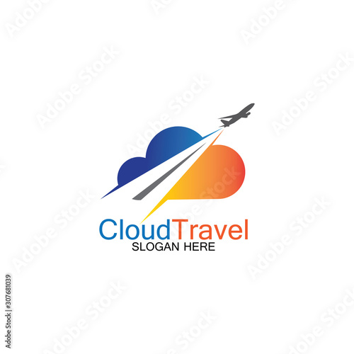 Cloud Travel logo icon design template-vector