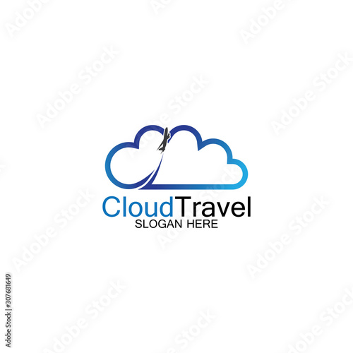 Cloud Travel logo icon design template-vector