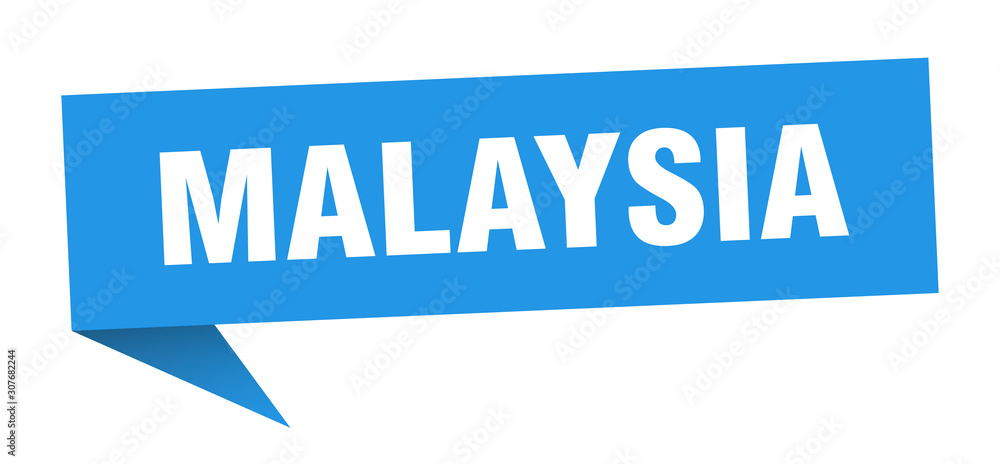 Malaysia sticker. Blue Malaysia signpost pointer sign Malaysia sticker. Blue Malaysia signpost pointer sign