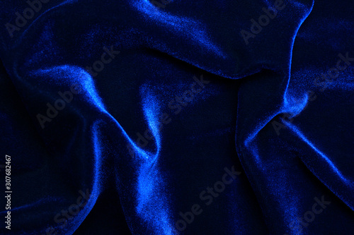 Beautiful luxury classic blue velvet texture background cloth  photo