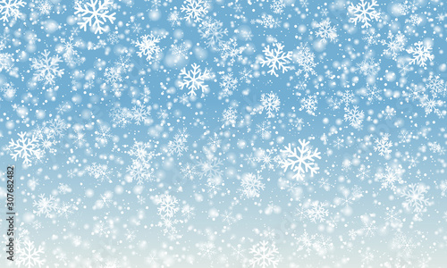 Snowflake background. Falling snow. Vector