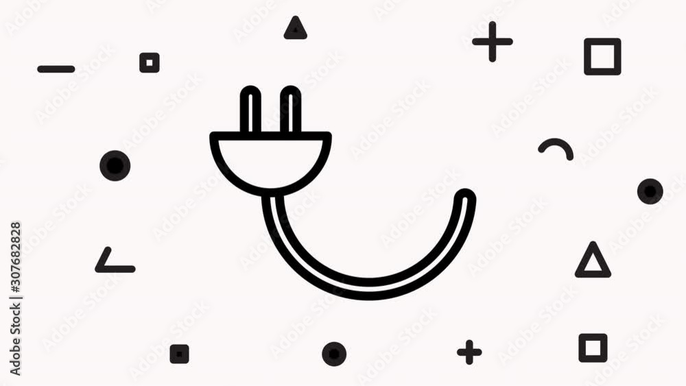 Electric plug socket line icon Electric plug socket line icon
