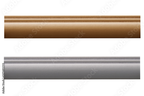  Skirting boards isolated on white background .