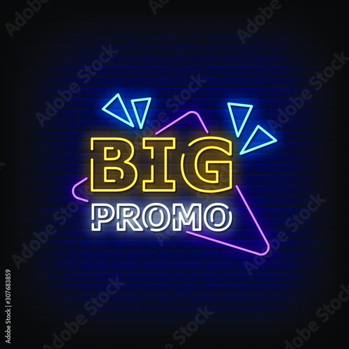 Big Promo Neon Signs Style Text Vector