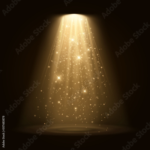 Spotlight isolated on transparent background. Vector illustration