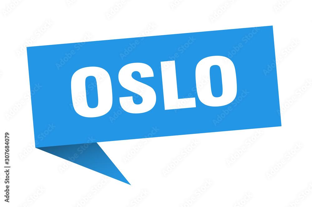 Oslo sticker. Blue Oslo signpost pointer sign Oslo sticker. Blue Oslo signpost pointer sign