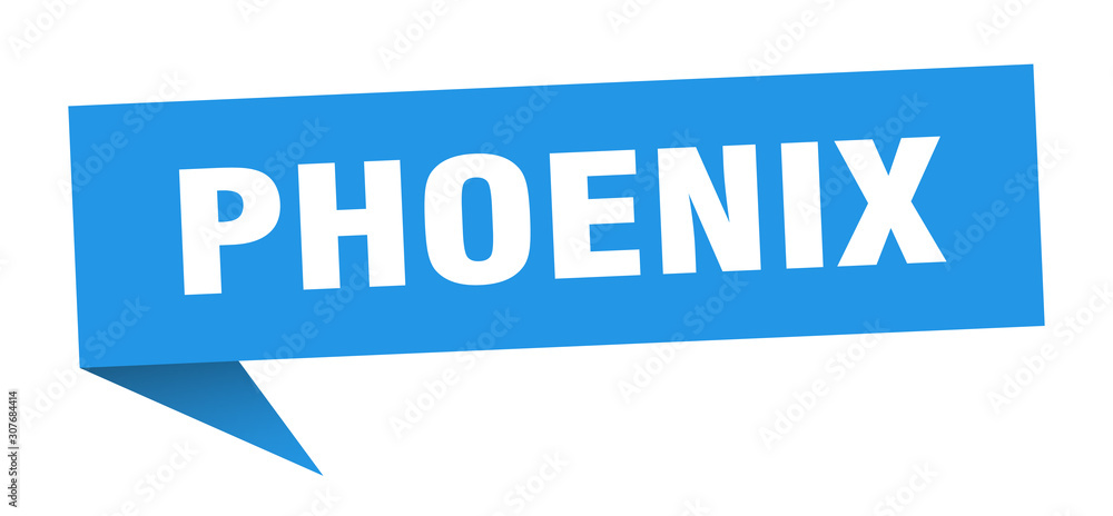 Phoenix sticker. Blue Phoenix signpost pointer sign Phoenix sticker. Blue Phoenix signpost pointer sign