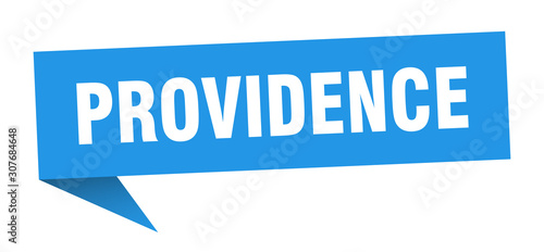 Providence sticker. Blue Providence signpost pointer sign