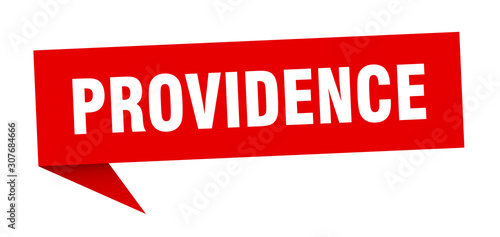 Providence sticker. Red Providence signpost pointer sign