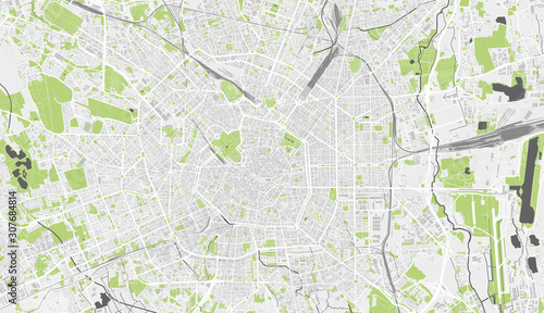Detailed map of Milan, Italy