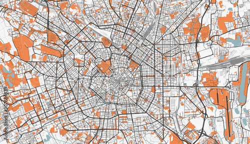 Detailed map of Milan, Italy