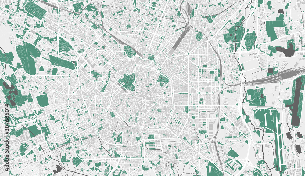 Fototapeta premium Detailed map of Milan, Italy
