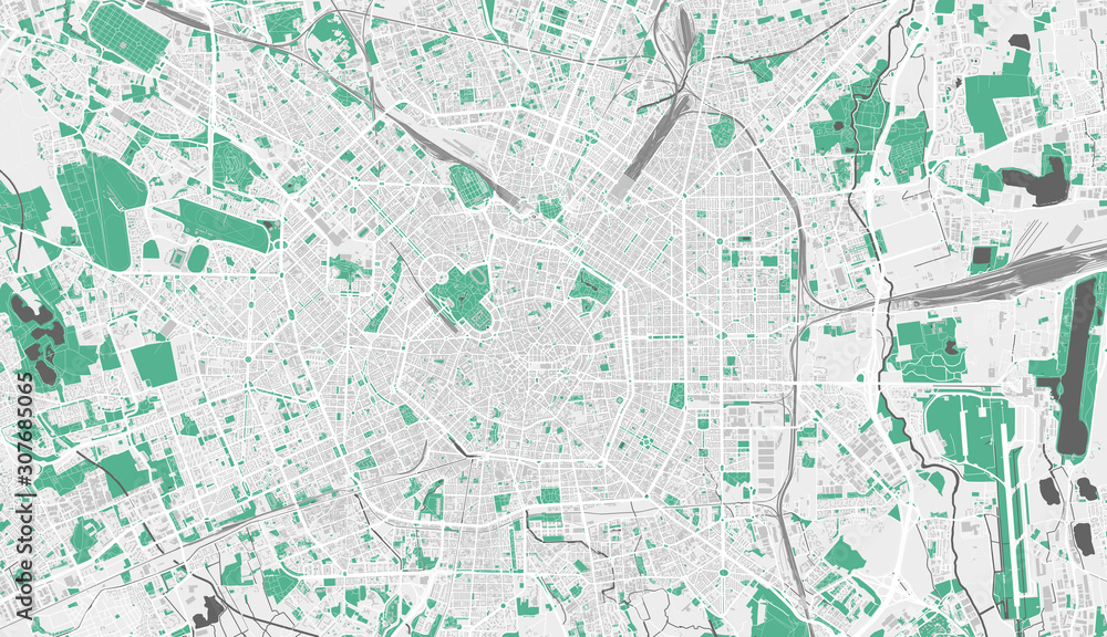 Obraz premium Detailed map of Milan, Italy