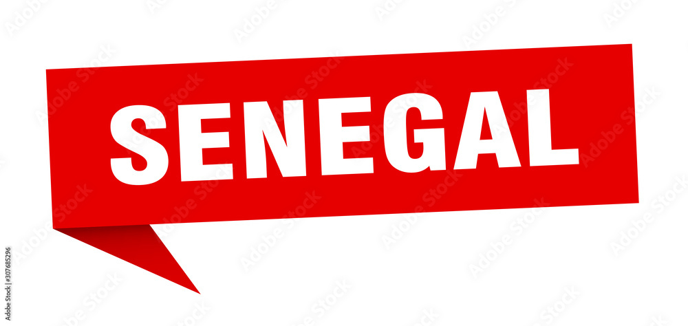 Senegal sticker. Red Senegal signpost pointer sign Senegal sticker. Red Senegal signpost pointer sign