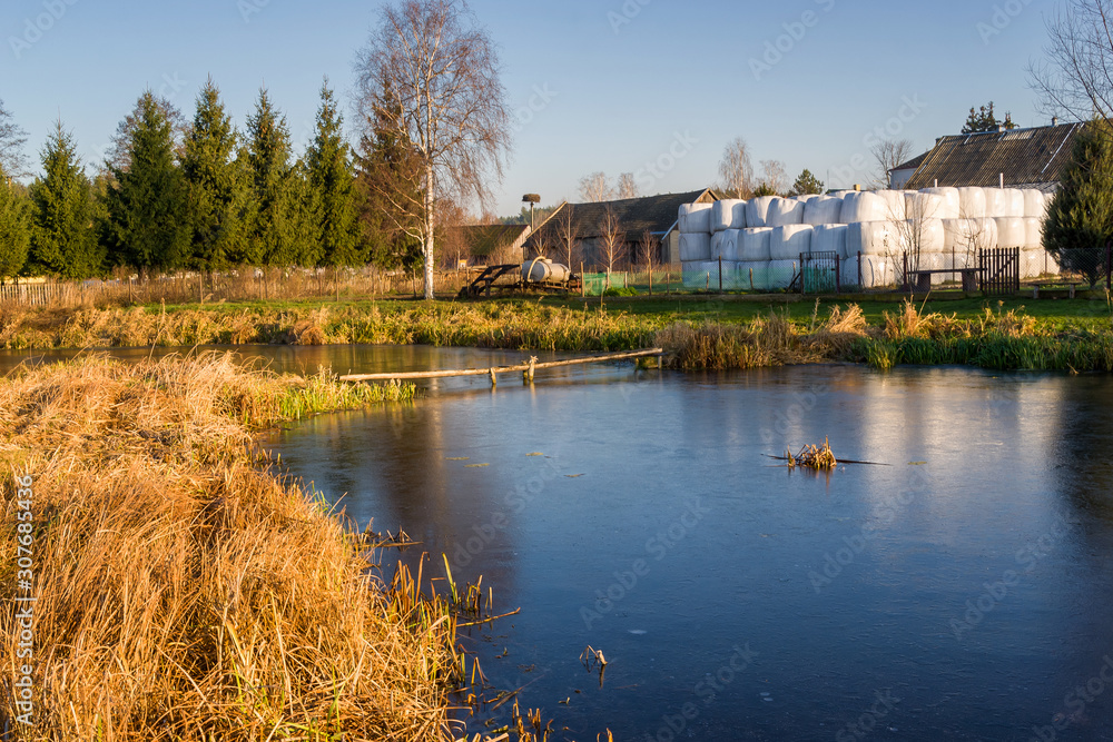 Rzeka Narew w okolicy Suraża, Narwiański Park Narodowy, Dolina Narwi, Suraż, Podlasie, Polska Rzeka Narew w okolicy Suraża, Narwiański Park Narodowy, Dolina Narwi, Suraż, Podlasie, Polska