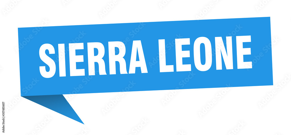 Sierra Leone sticker. Blue Sierra Leone signpost pointer sign