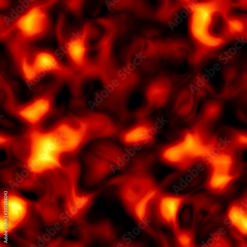 Seamless background texture of fire and flame. Colors: forest green, green, olive green, asparagus, fern.