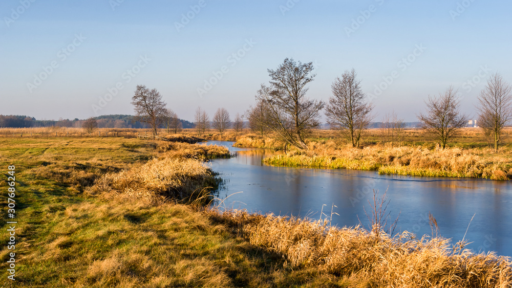 Rzeka Narew w okolicy Suraża, Narwiański Park Narodowy, Dolina Narwi, Suraż, Podlasie, Polska