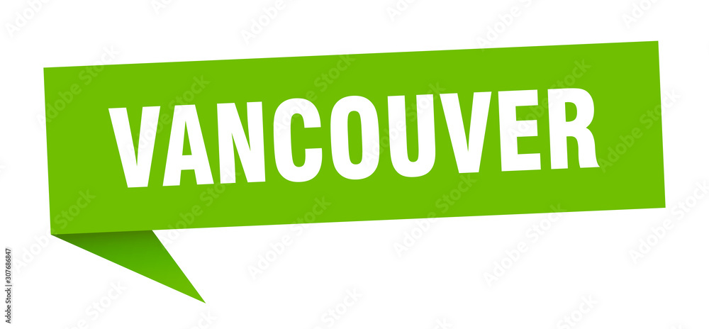 Vancouver sticker. Green Vancouver signpost pointer sign Vancouver sticker. Green Vancouver signpost pointer sign