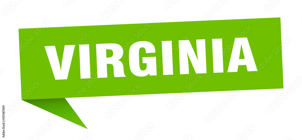 Virginia sticker. Green Virginia signpost pointer sign Virginia sticker. Green Virginia signpost pointer sign