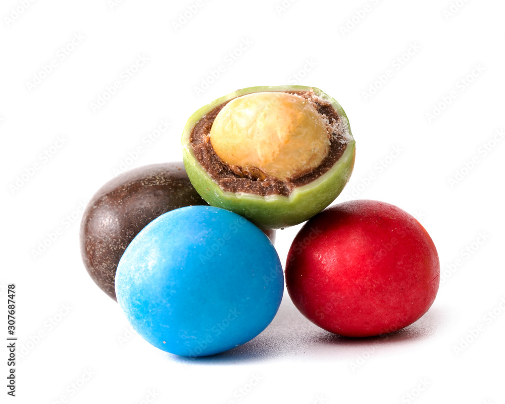 Fototapeta premium .colored candies on a white background
