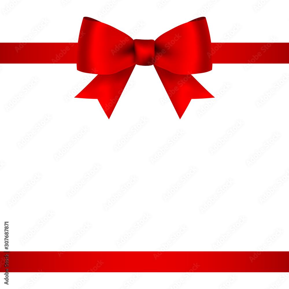 Red bow for gift and greeting card isolated on white Red bow for gift and greeting card isolated on white