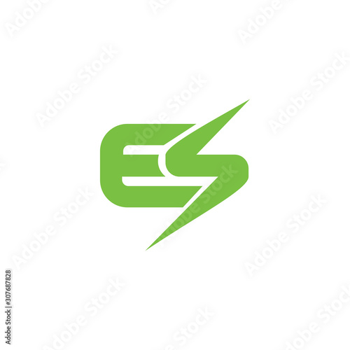 Initial letter es or se logo vector design template