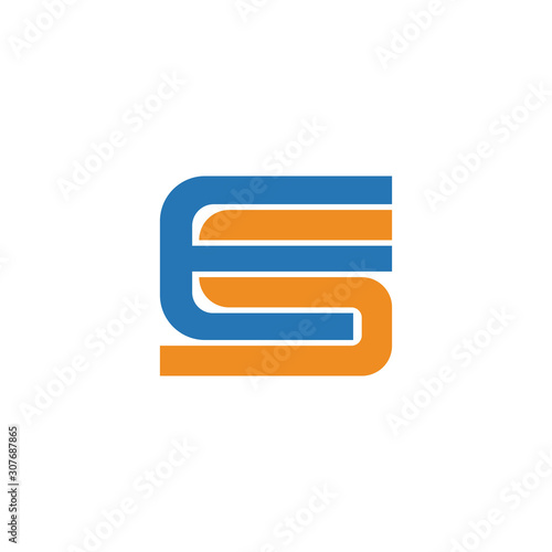Initial letter es or se logo vector design template