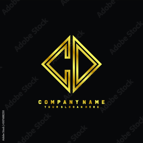 Free Download CO initial letter luxury gold line logo - GFXLoad